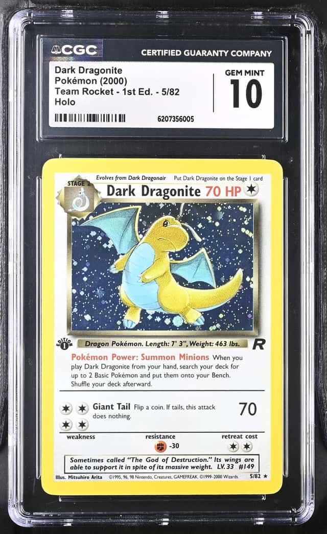 Pokemon Dark Dragonite Team Rocket 1st Edition 5/82 Holo CGC 10 Gem Mint