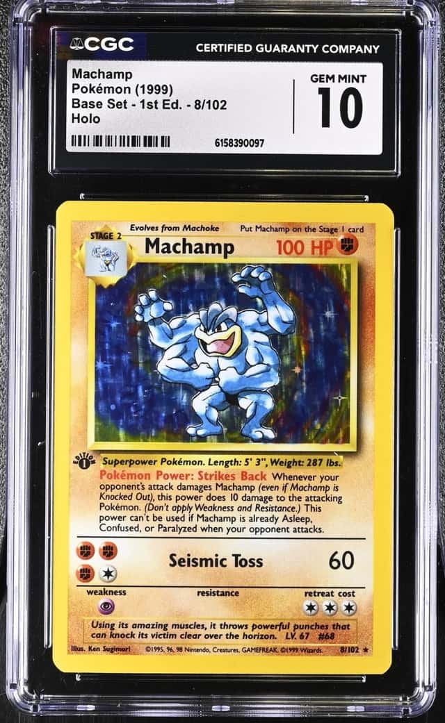 Pokemon Machamp Base Set 1st Edition 8/102 Holo CGC 10 Gem Mint