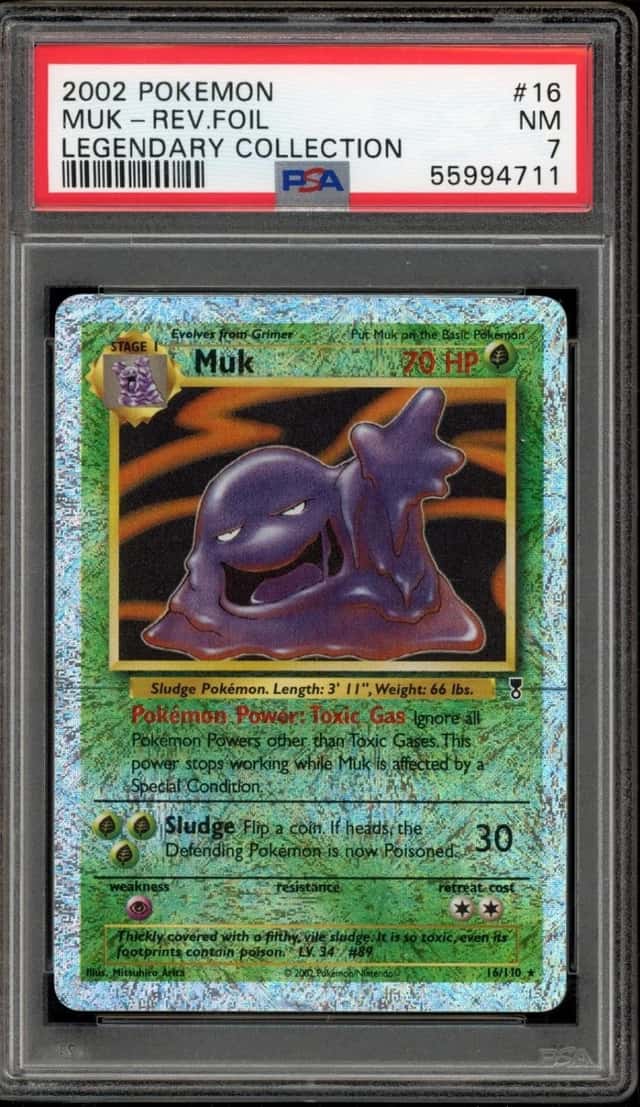 Pokemon Muk Reverse Holo Legendary Coll. 16 PSA 7