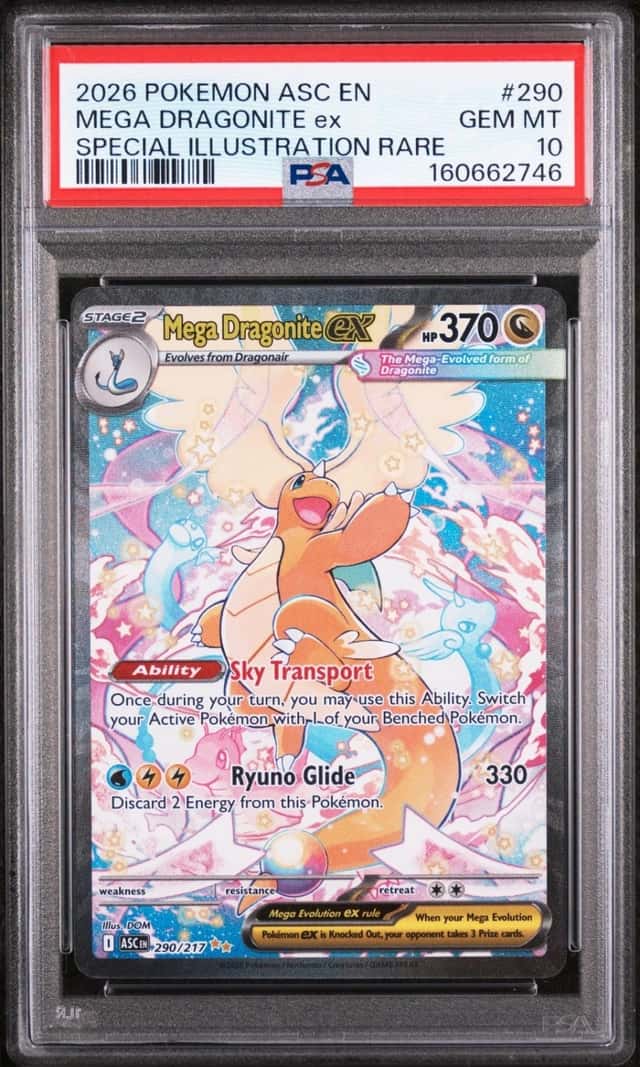 Pokemon Mega Dragonite EX Ascended Heroes 290 Special Illustration Rare PSA 10