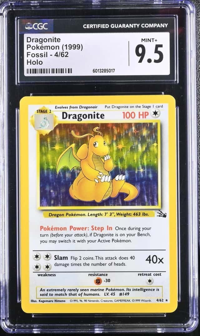 Pokemon Dragonite Fossil Unlimited 4/62 Holo CGC 9.5