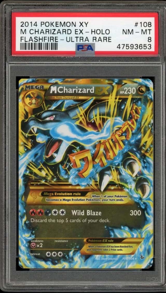 Pokemon M Charizard EX Flashfire 108/106 Ultra Rare PSA 8