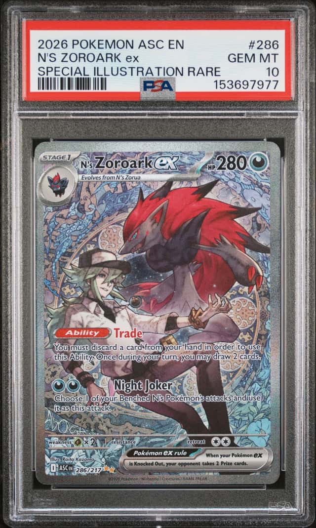 N'S ZOROARK EX 2026 POKEMON ASCENDED HEROES 286/217 SIR PSA 10 Q4374