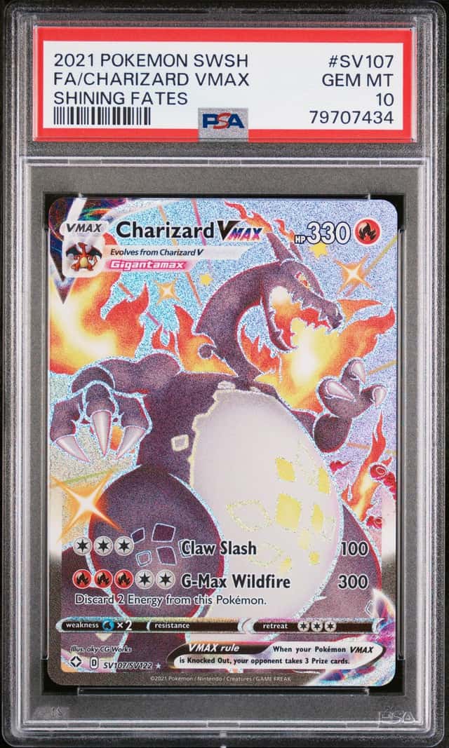 CHARIZARD VMAX 2021 POKEMON SHINING FATES #SV107/SV122 FULL ART PSA 10 Q3963-7