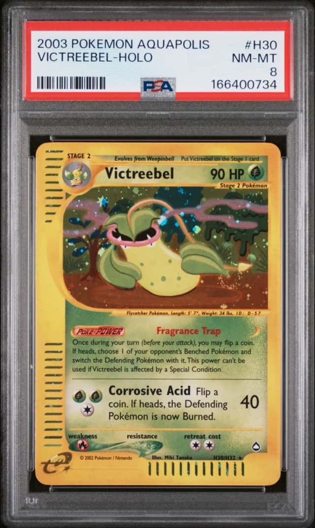 2003 POKEMON AQUAPOLIS #H30 VICTREEBEL-HOLO PSA 8