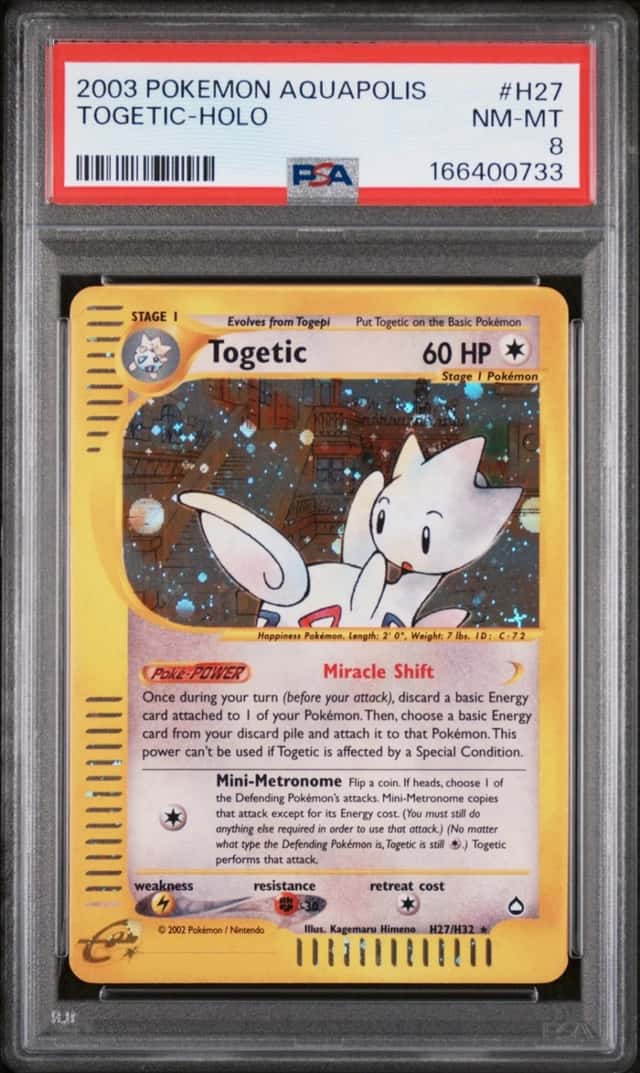 2003 POKEMON AQUAPOLIS #H27 TOGETIC-HOLO PSA 8
