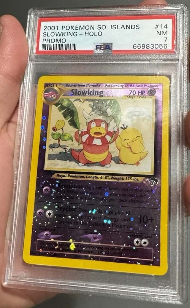 Pokemon Southern Islands Slowking 14/18 Promo Reverse Holo PSA 7 Swirls Circles