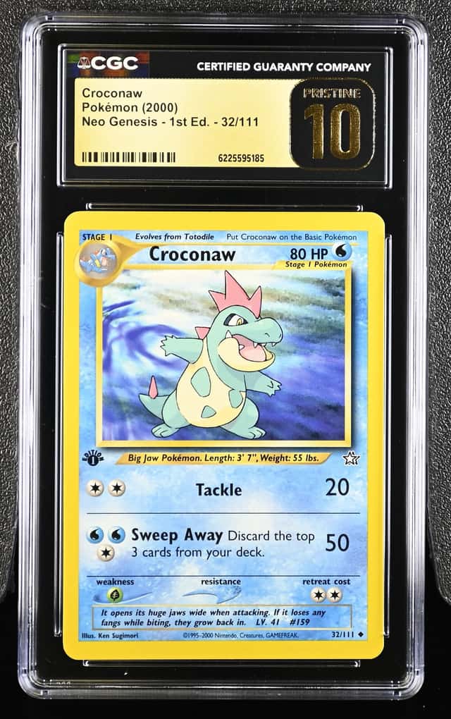 Pokémon Croconaw 2000 Neo Genesis - 1st Ed. 32/111 CGC PRISTINE 10