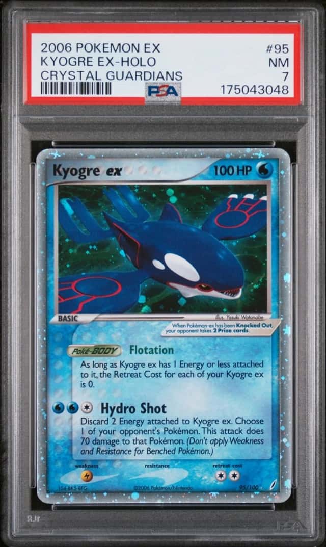 2006 POKEMON EX CRYSTAL GUARDIANS #95 KYOGRE EX-HOLO PSA 7