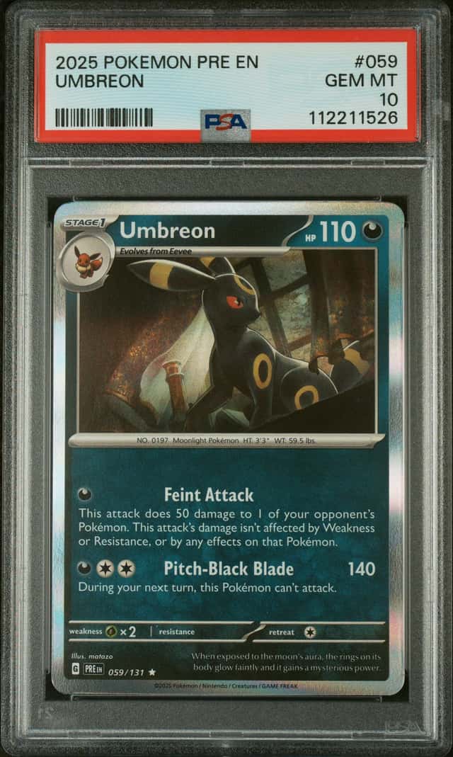 2025 POKEMON PRE EN-PRISMATIC EVOLUTIONS #059 UMBREON PSA 10