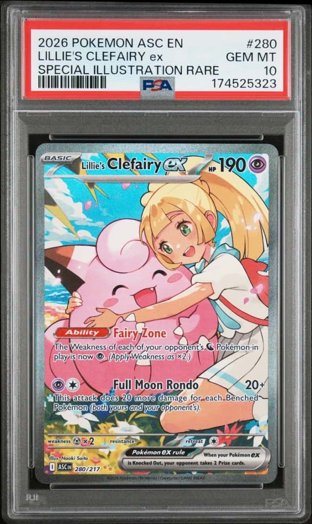2026 POKEMON ASC EN-SPECIAL ILLUSTRATION RARE #280 LILLIE'S CLEFAIRY EX PSA 10