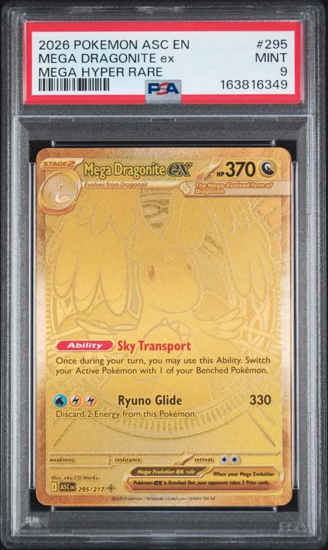2026 POKEMON ASC EN-ASCENDED HEROES MEGA HYPER RARE #295 MEGA DRAGONITE EX PSA 9