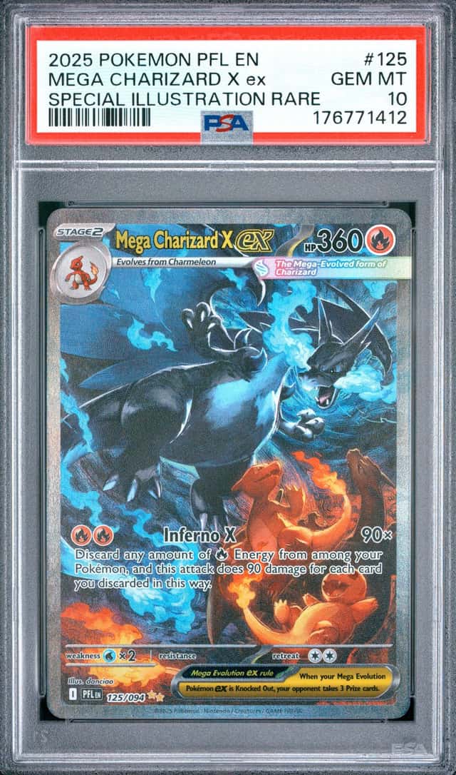 2025 Pokemon Phantasmal Flames Mega Charizard X ex 125/094 SIR PSA 10 GEM MINT