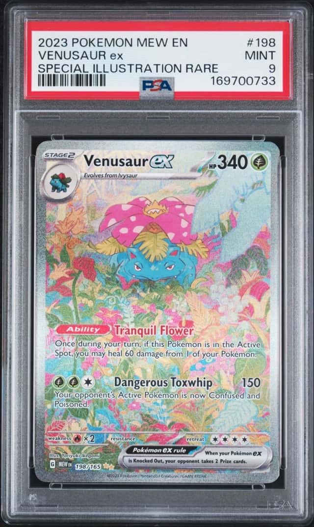2023 POKEMON MEW EN-151 SPECIAL ILLUSTRATION RARE #198 VENUSAUR EX PSA 9