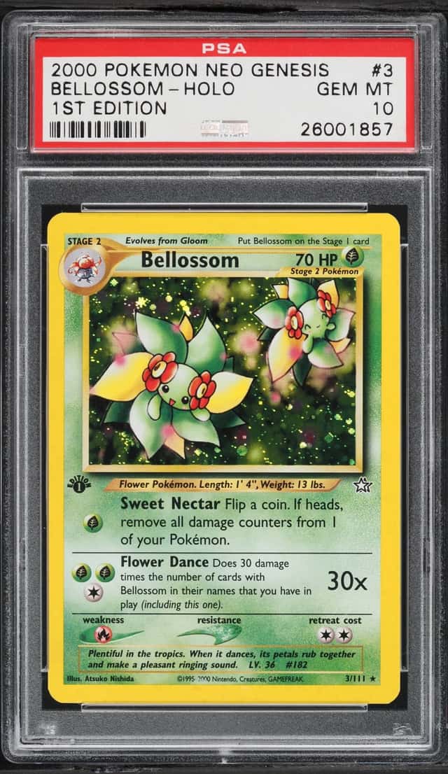 2000 Pokemon Neo Genesis 1st Edition Holo Bellossom #3 PSA 10 GEM MINT