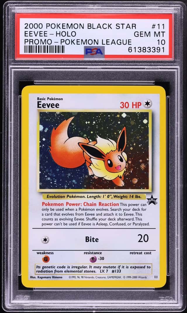 2000 Pokemon League Black Star Promo Holo Eevee #11 PSA 10 GEM MINT