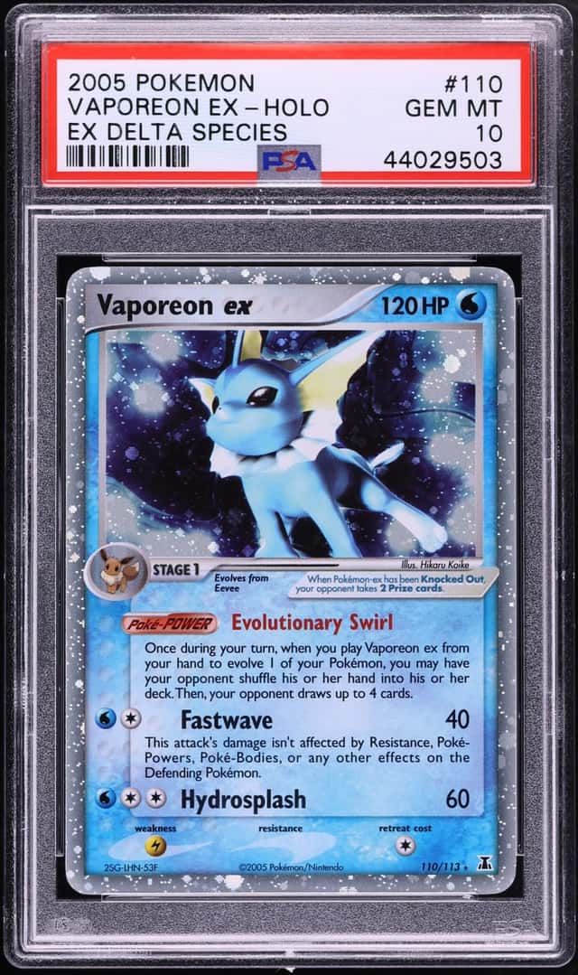 2005 Pokemon EX Delta Species Holo Vaporeon Ex #110 PSA 10 GEM MINT