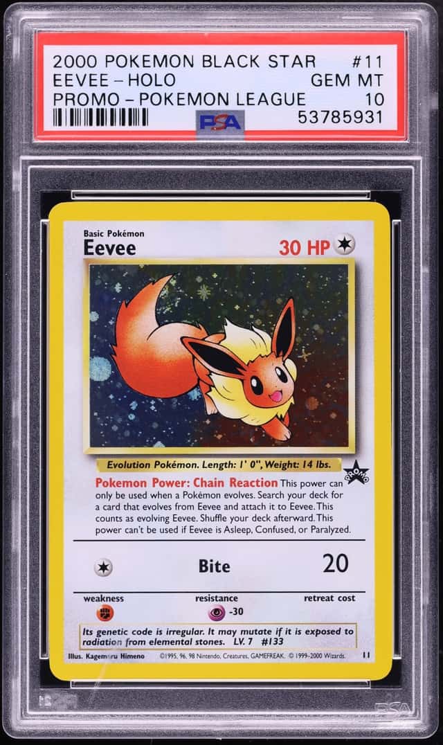 2000 Pokemon League Black Star Promo Holo Eevee #11 PSA 10 GEM MINT