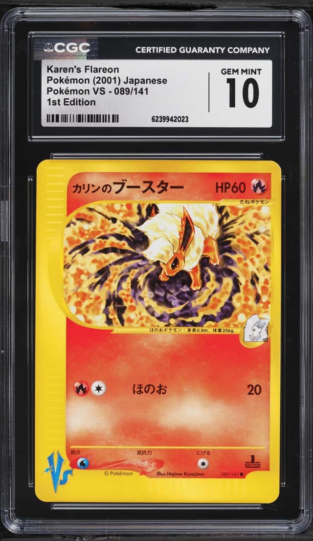 2001 Pokemon Japanese VS 1st Edition Karen's Flareon #89 CGC 10 GEM MINT