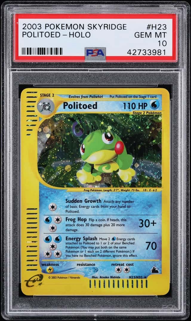 2003 Pokemon Skyridge Holo Politoed #H23 PSA 10 GEM MINT