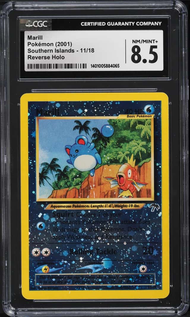 2001 Pokemon Southern Islands Reverse Holo Marill #11 CGC 8.5 NM-MT+