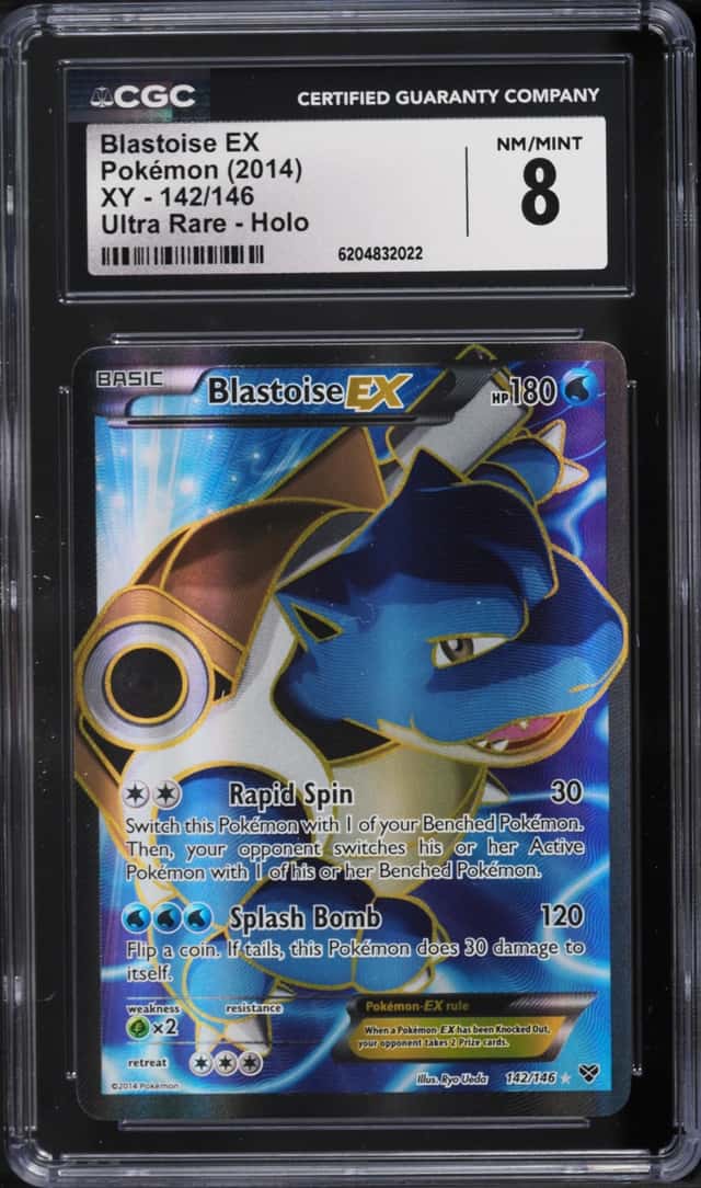 2014 Pokemon XY Full Art Blastoise EX #142 CGC 8 NM-MT