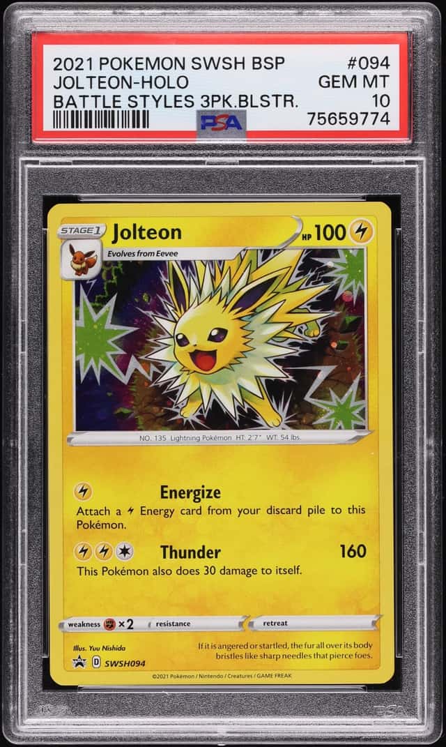2021 Pokemon SWSH Black Star Promo Battle Styles Holo Jolteon #94 PSA 10 GEM