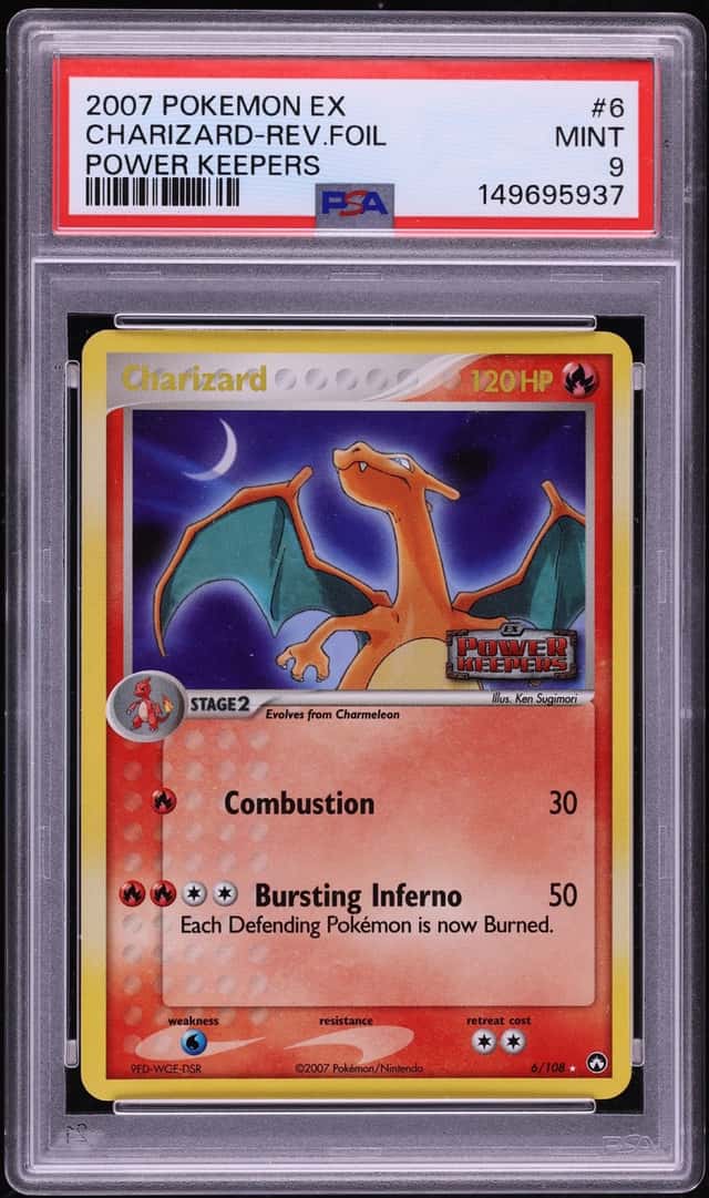 2007 Pokemon EX Power Keepers Reverse Holo Charizard #6 PSA 9 MINT