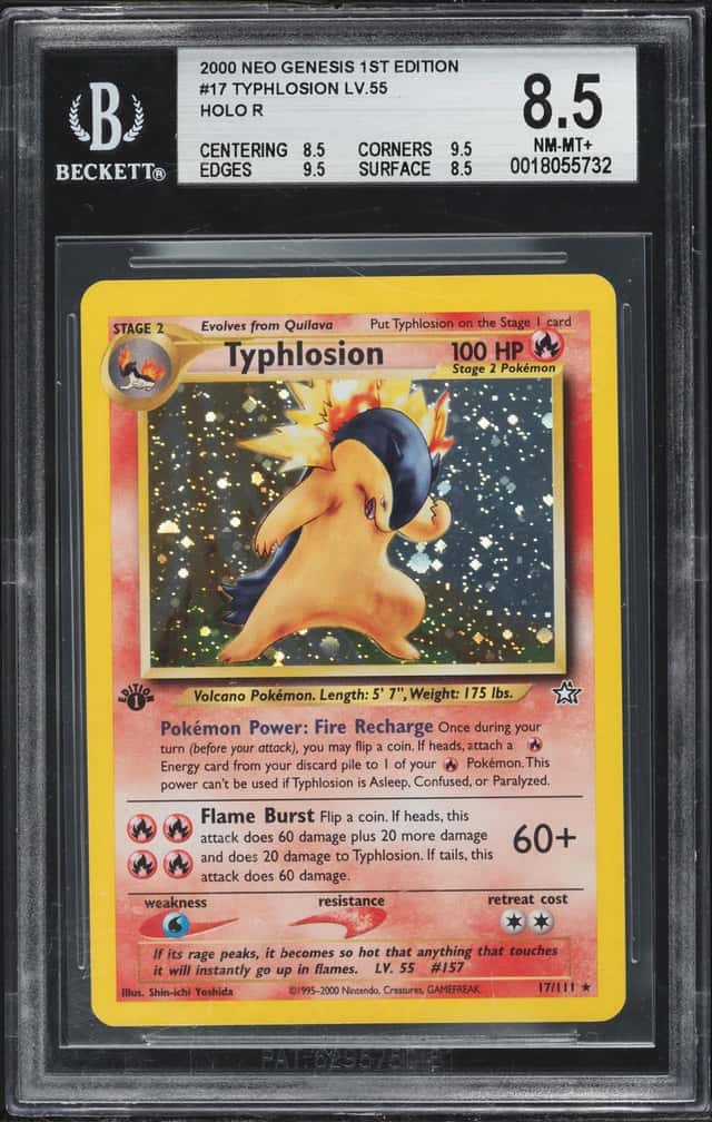 2000 Pokemon Neo Genesis 1st Edition Holo Typhlosion #17 BGS 8.5 NM-MT+