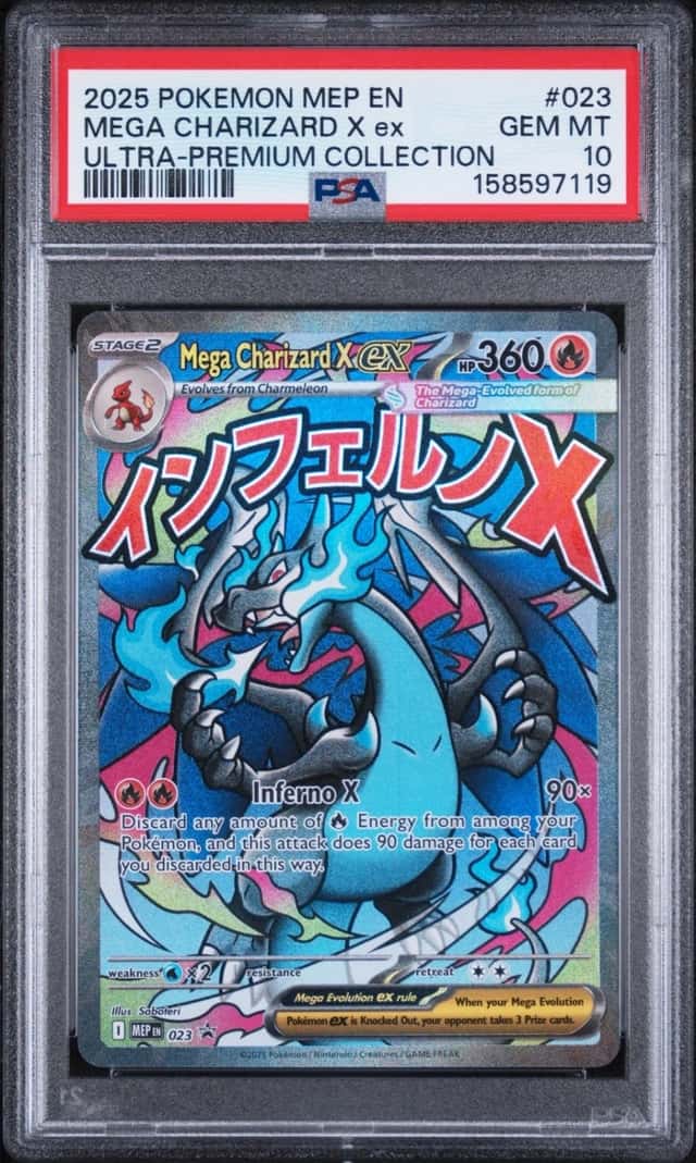 2025 POKEMON MEP EN-ME BLACK STAR PROMO #023 MEGA CHARIZARD X EX PSA 10