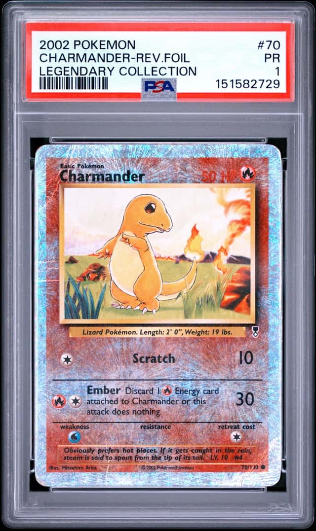 2002 Pokemon Legendary Collection Charmander Reverse Foil PSA 1 