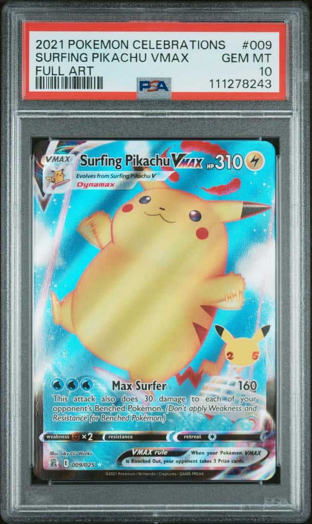 The Pokémon Company Surfing Pikachu VMAX 009/025 Full Art Holo PSA 10