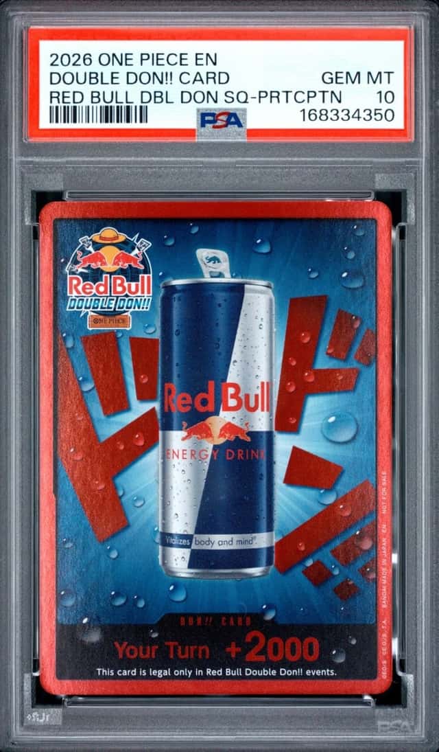 2026 ONE PIECE RED BULL DOUBLE DON!! STORE QUALIFIER-PARTICIPATION DON!! PSA 10
