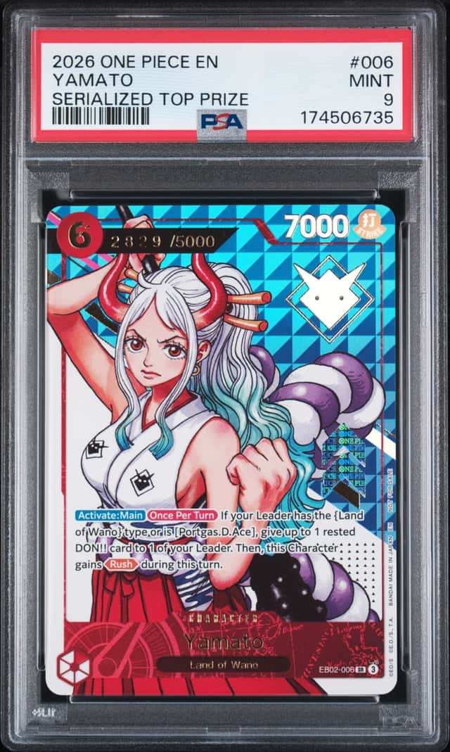 2026 One Piece EN Serialized Top Prize #006 Yamato 2829/5000 PSA 9 MINT