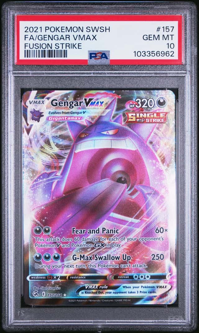 Gengar VMAX PSA 10 2021 Pokemon Sword & Shield Fusion Strike #157/264 6962