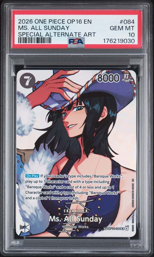 2026 ONE PIECE OP16-THE TIME OF BATTLE #084 MS. ALL SUNDAY PSA 10