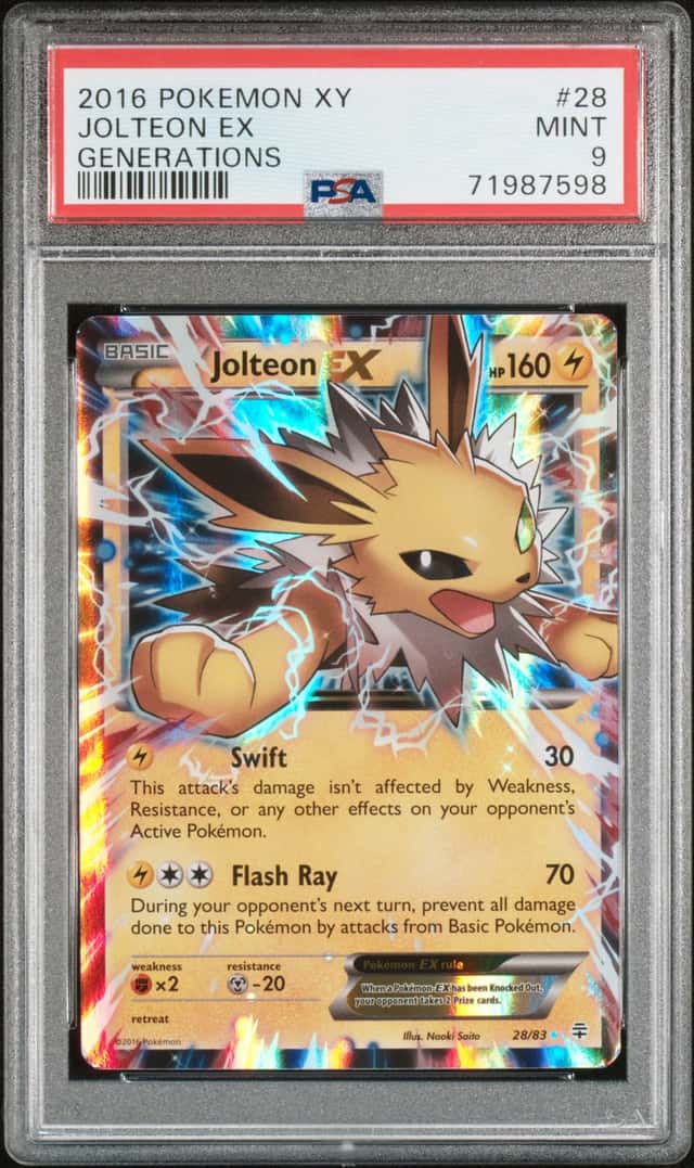 2016 POKEMON XY JOLTEON EX GENERATIONS #28 MINT 9 PSA AWESOME COLLECTIBLE CARD