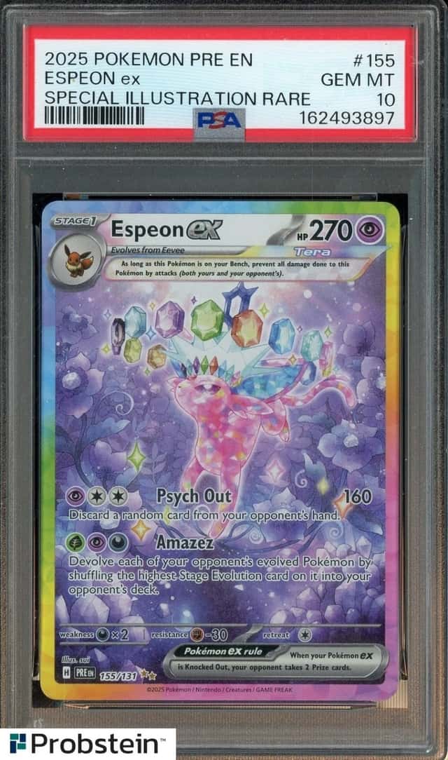 2025 POKEMON PRE EN #155 ESPEON EX SPECIAL ILLUSTRATION RARE PSA 10
