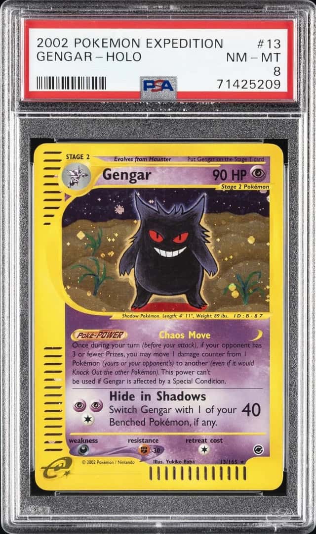 2002 POKEMON EXPEDITION #13 GENGAR-HOLO PSA 8