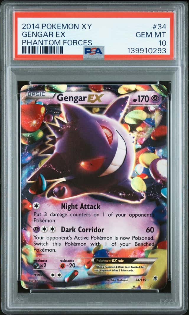 2014 Pokemon XY Gengar EX 34/119 XY Phantom Forces PSA 10