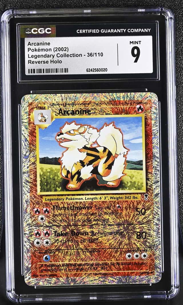2002 Pokemon Legendary Collection Arcanine Reverse Holo #36/110 CGC 9 MINT