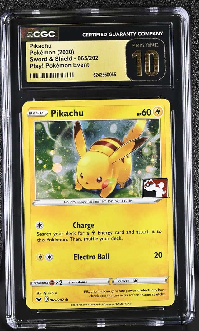 2020 Pokemon Play! Event Sword & Shield Pikachu 065/202 CGC 10 Pristine
