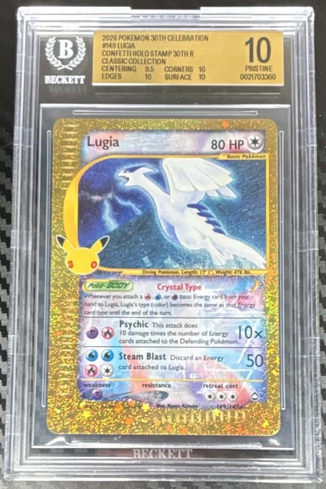 2026 Pokemon 30th Celebration #149 Lucia Confetti Holo stamp 30th BGS 10