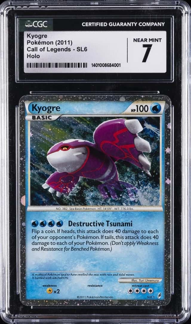 2011 POKEMON CALL OF LEGENDS #SL6 KYOGRE CGC 7