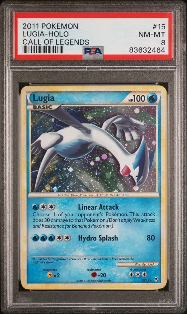 PSA 8 Lugia 15/95 Holo Rare 2011 Pokemon TCG Call of Legends English