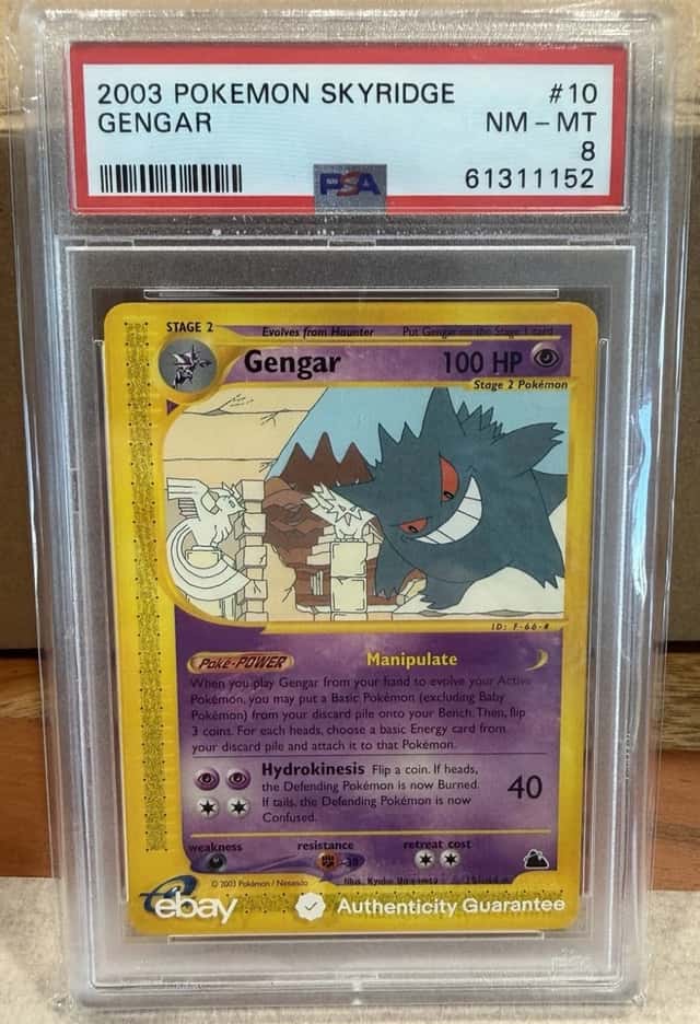 Pokemon PSA 8 NM-MT  2003 Gengar 10/144 Skyridge Rare Card LOW POP