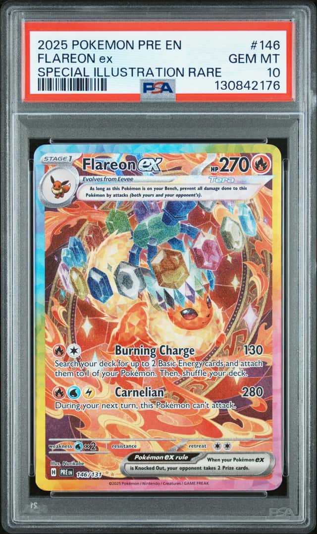 Pokemon Flareon EX Prismatic Evolutions 146/131 Special Illustration Rare PSA 10
