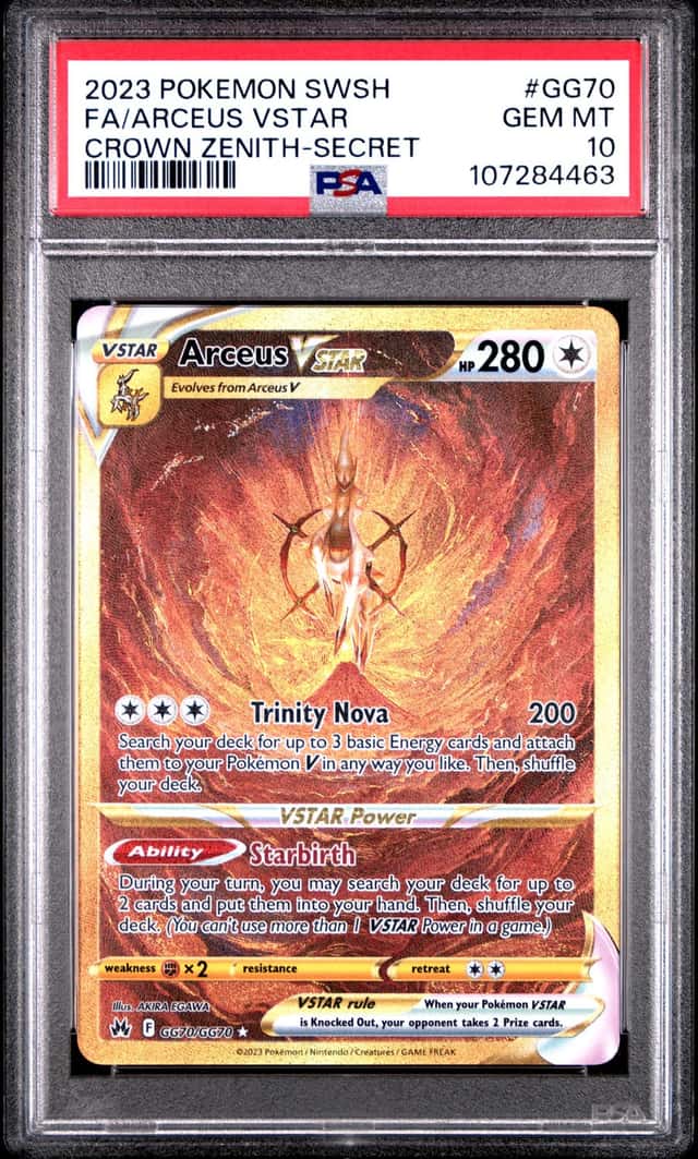 ARCEUS VSTAR 2023 POKEMON CROWN ZENITH GG70/GG70 FULL ART PSA 10 Q3963-7