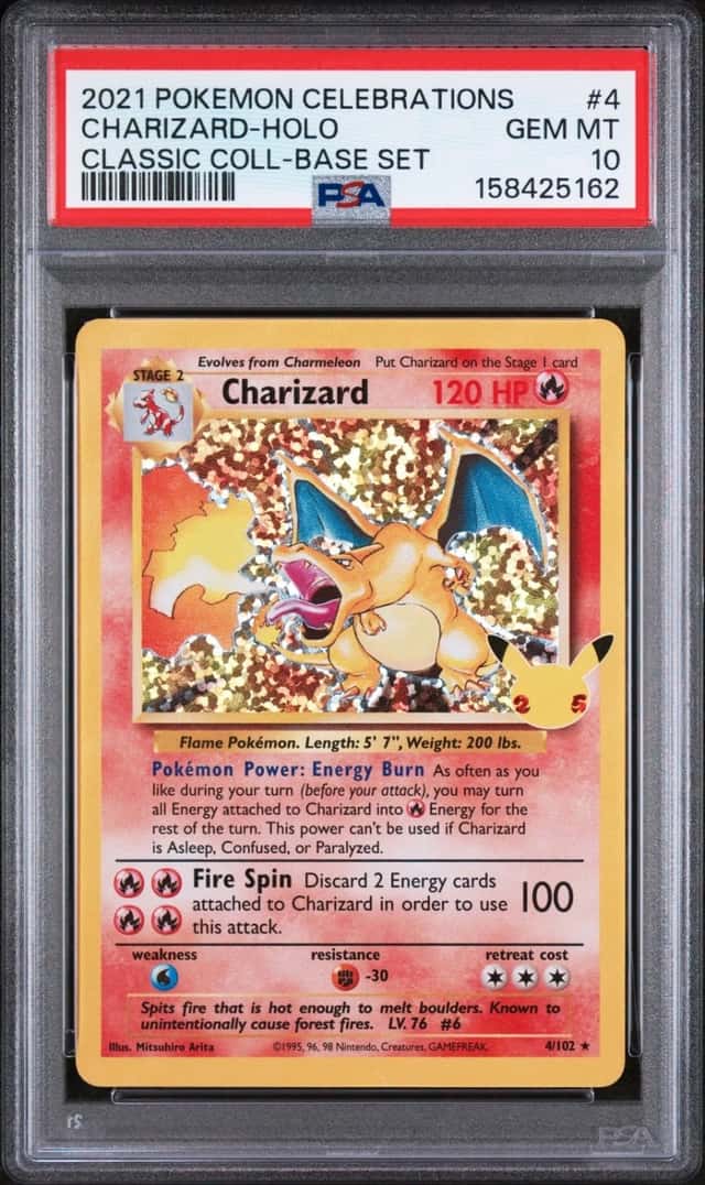 2021 POKEMON CELEBRATIONS CLASSIC COLLECTION #4 CHARIZARD-HOLO PSA 10