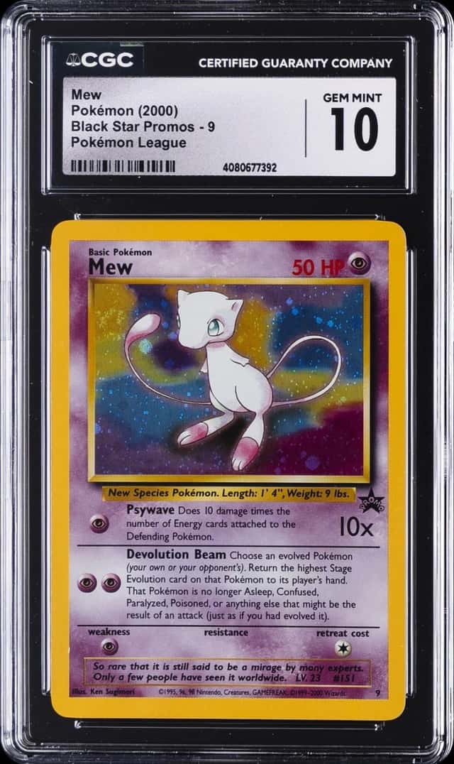 2000 POKEMON BLACK STAR PROMOS POKEMON LEAGUE #9 MEW CGC 10 GEM MINT